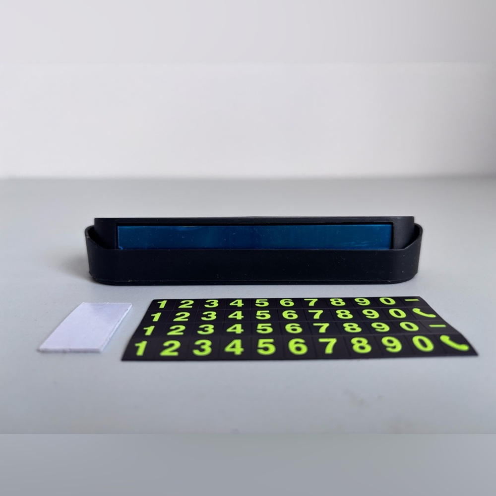 Multi-function Black Temporary Parking Plate with Magnetic Numbers